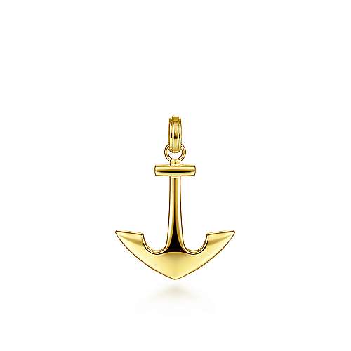 Gents Gabriel & Co. Gold Anchor Pendant