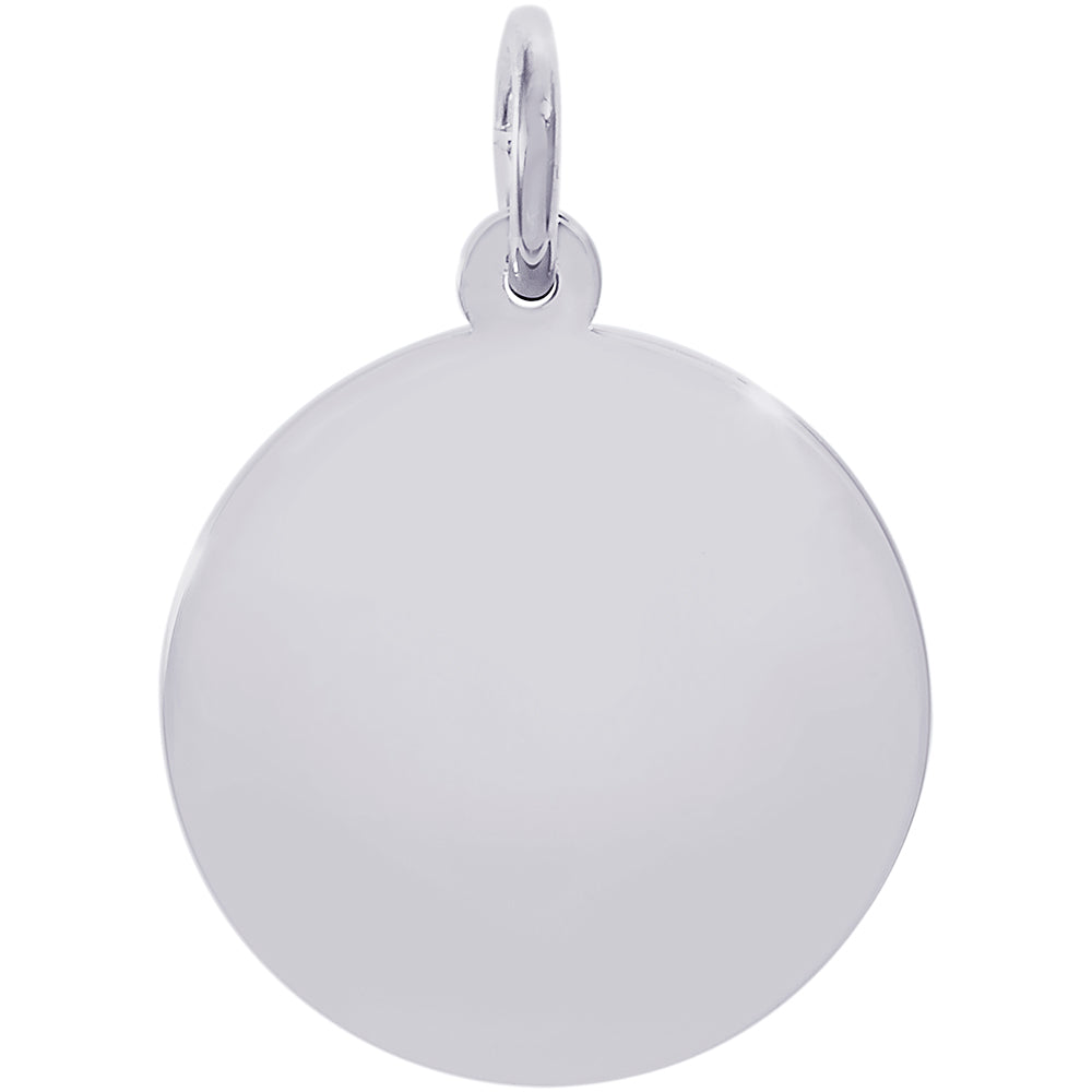 Sterling Silver Medium Round Disc Charm