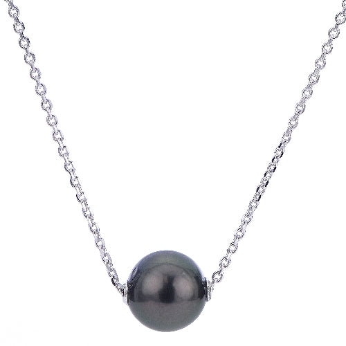 Imperal Sterling Silver Tahitian Pearl Slide Necklace - Pearl Pendants