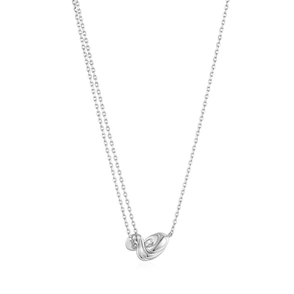 Ania Haie Sterling Silver Twisted Wave Pendant Necklace