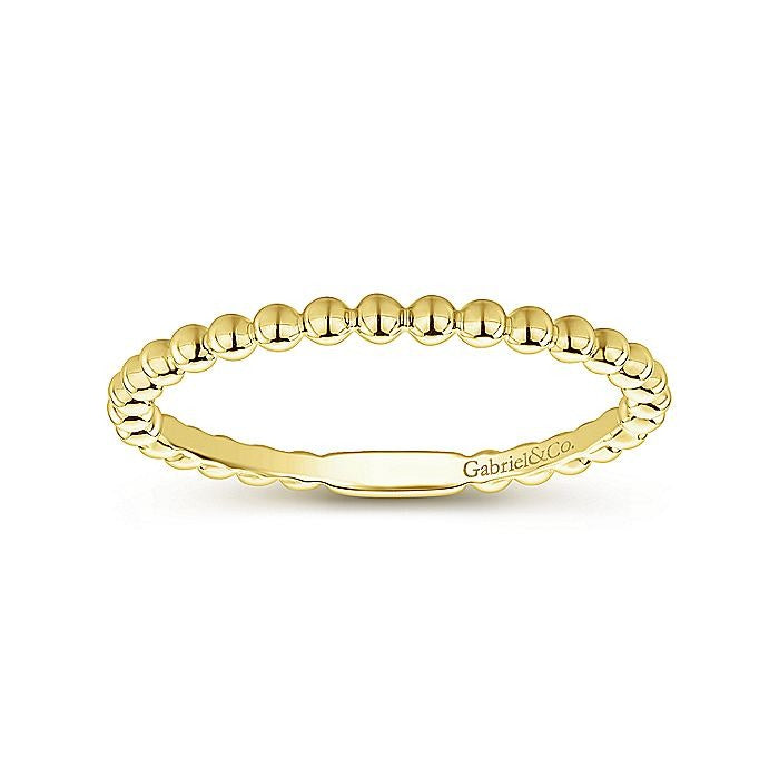 Gabriel & Co Yellow Gold Bujukan Beaded Band