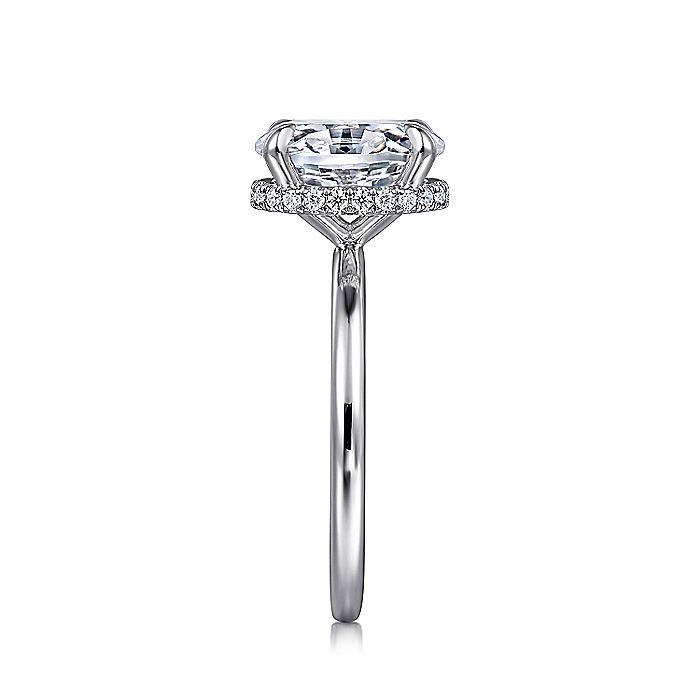 Gabriel & Co. White Gold Oval Hidden Halo Semi-Mount Engagement Ring