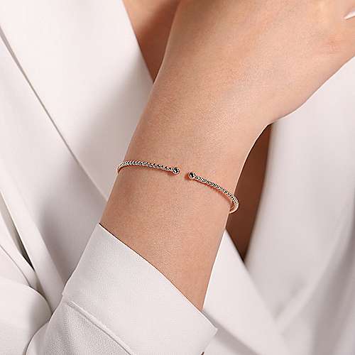 Gabriel & Co Split 14K Rose Gold Beaded Bujukan Bangle
