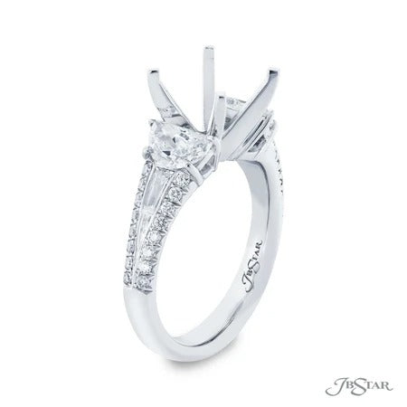 Ladies JB Star Semi Mount With Diamonds Set In Platinum