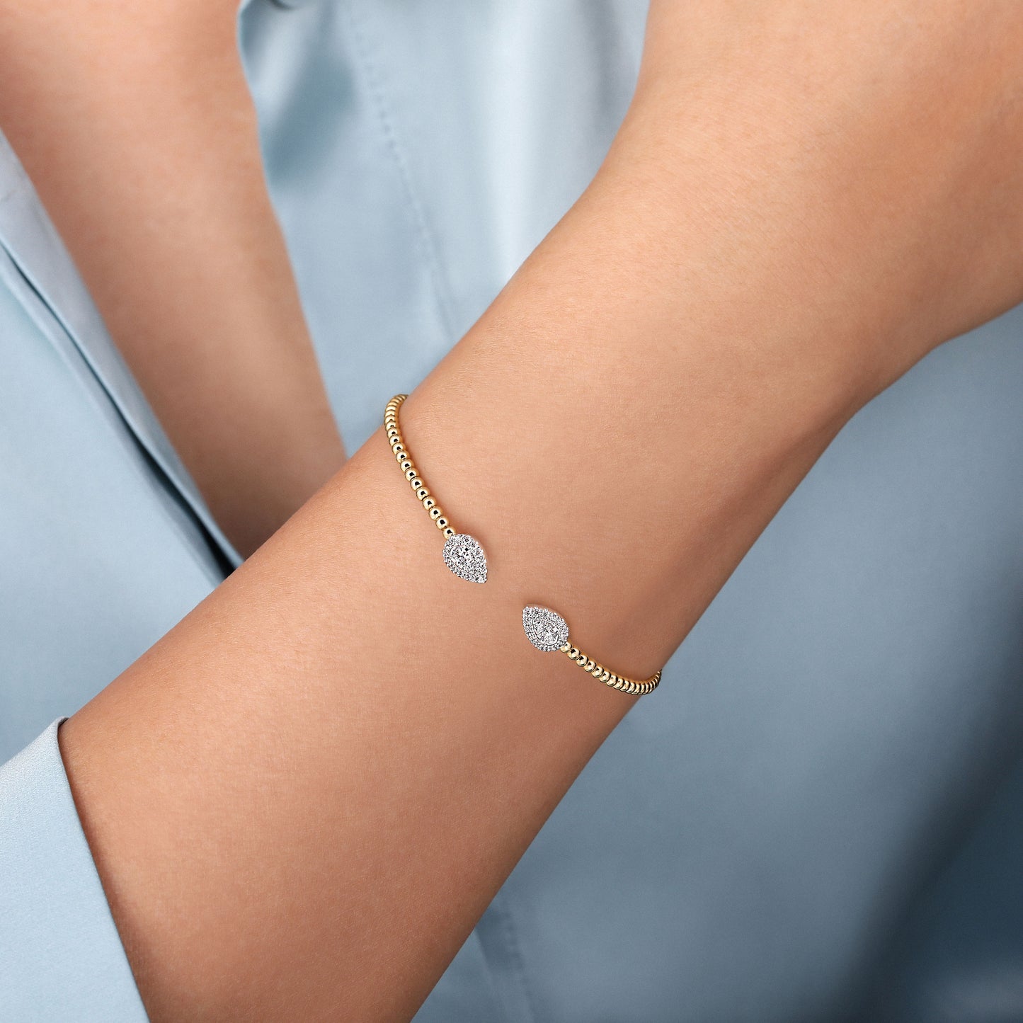 Gabriel & Co. Yellow and White Gold Diamond Bujukan Bracelet