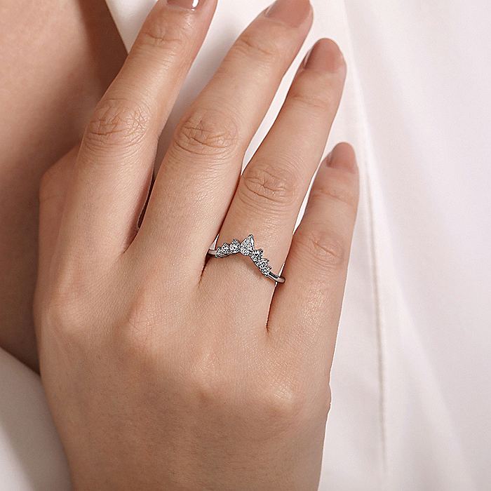 Gabriel & Co White Gold Curved Diamond Anniversary Band