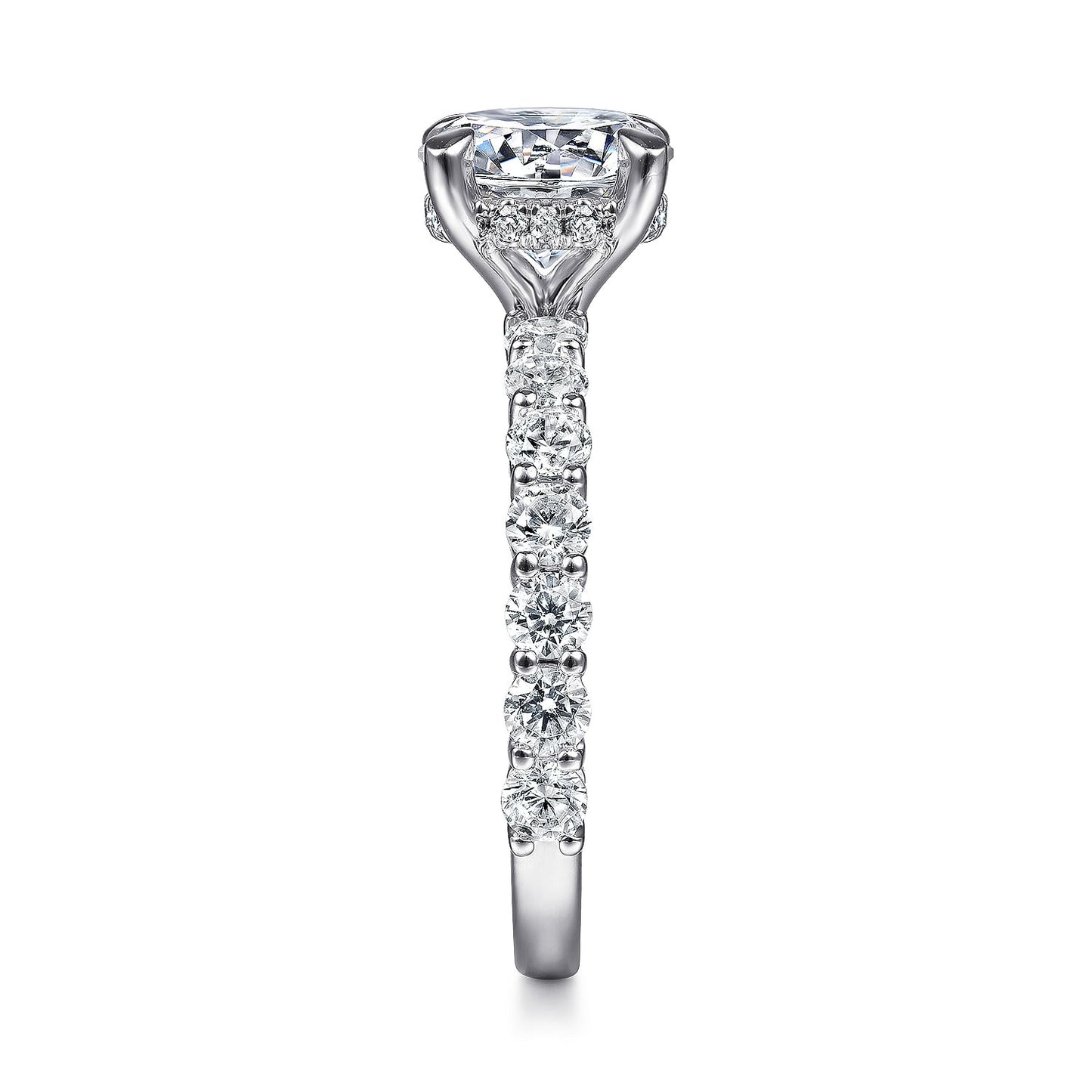 Gabriel & Co. 14 Karat White Gold Round Semi-Mount Engagement Ring