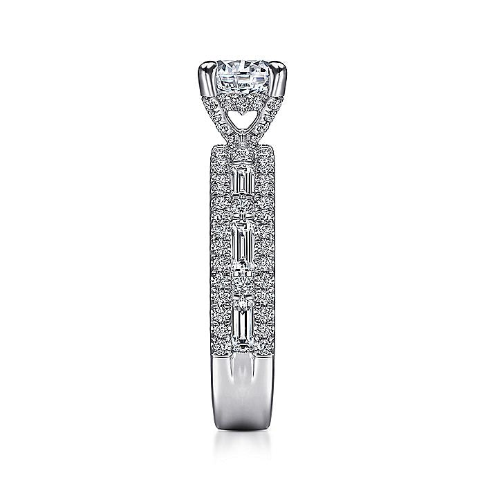 Gabriel & Co. 14 Karat White Gold Round Semi-Mount Engagement Ring