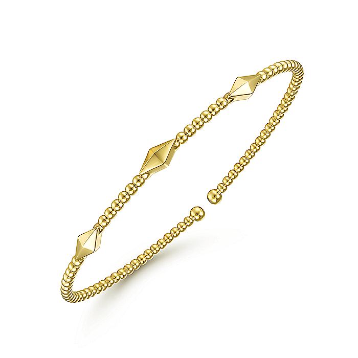 Gabriel & Co. 14 Karat Yellow Gold Bujukan Bead Cuff Bracelet