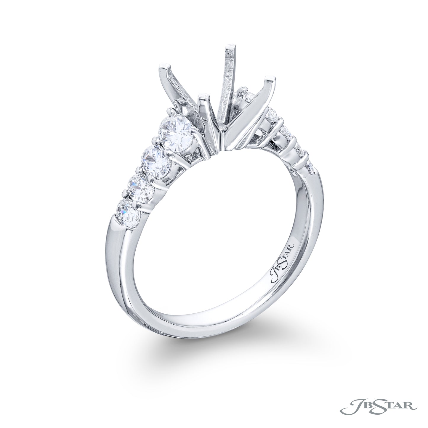 JB Star Platinum Diamond Semi-Mount Engagement Ring