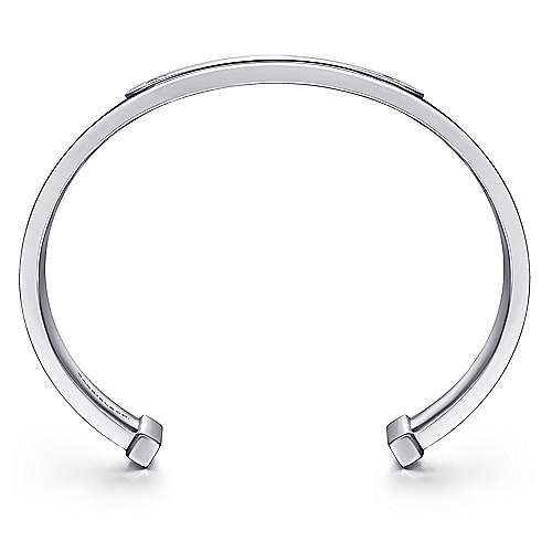 Gabriel & Co Sterling Silver and Leather Open ID Bracelet