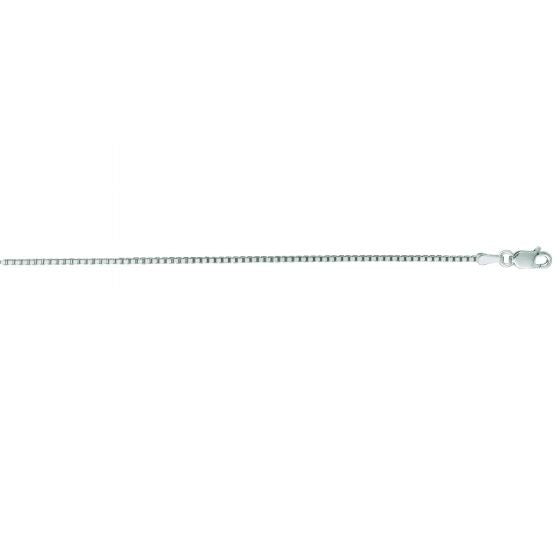14 Karat White Gold 1.1MM Classic Box Chain 18in