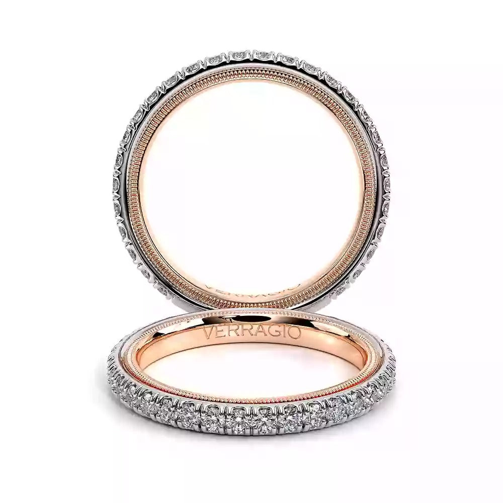 Verragio Tradition Collection White And Rose Gold Diamond Wedding Band