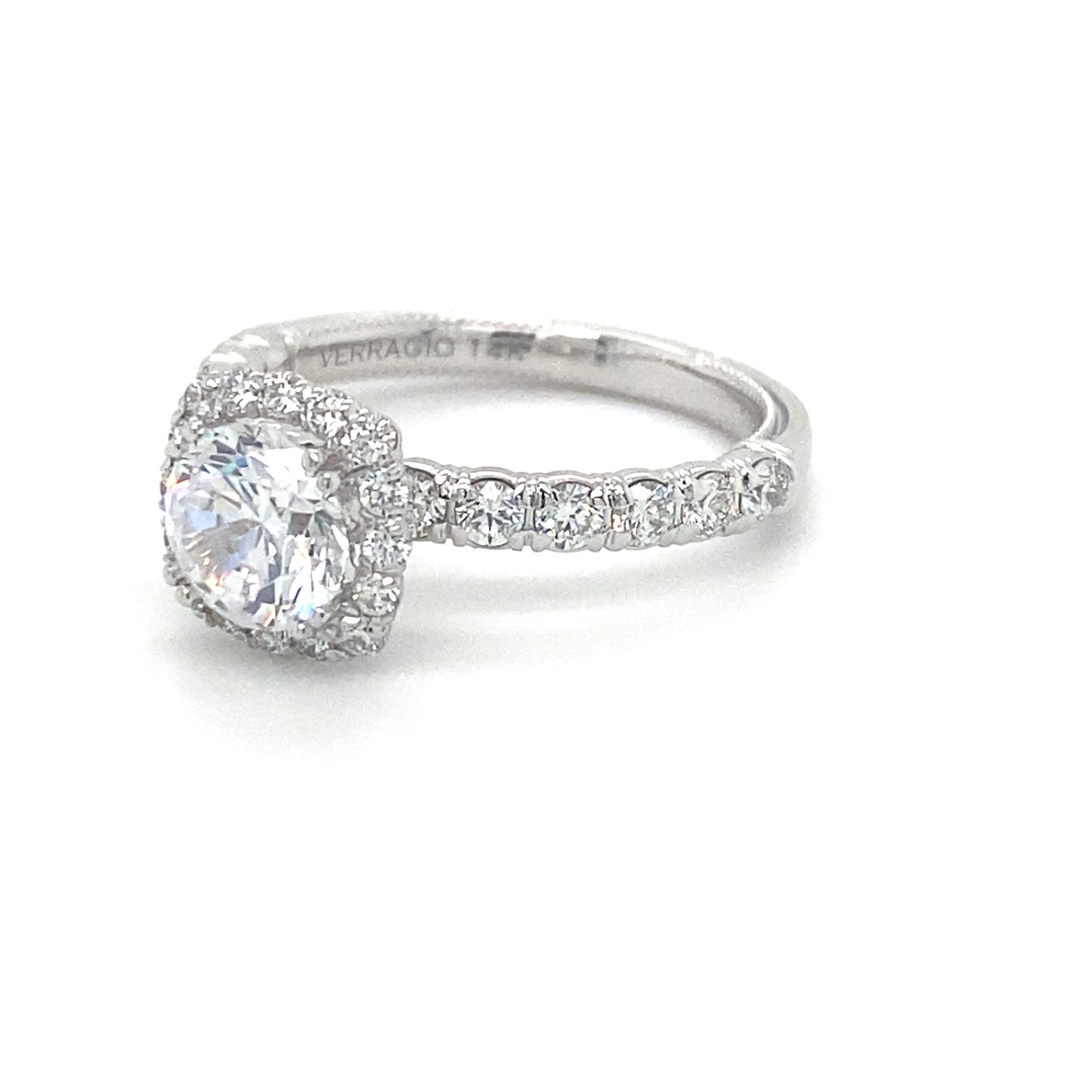 Verragio Renaissance Collection White Gold Cushion Halo Semi-Mount Engagement Ring