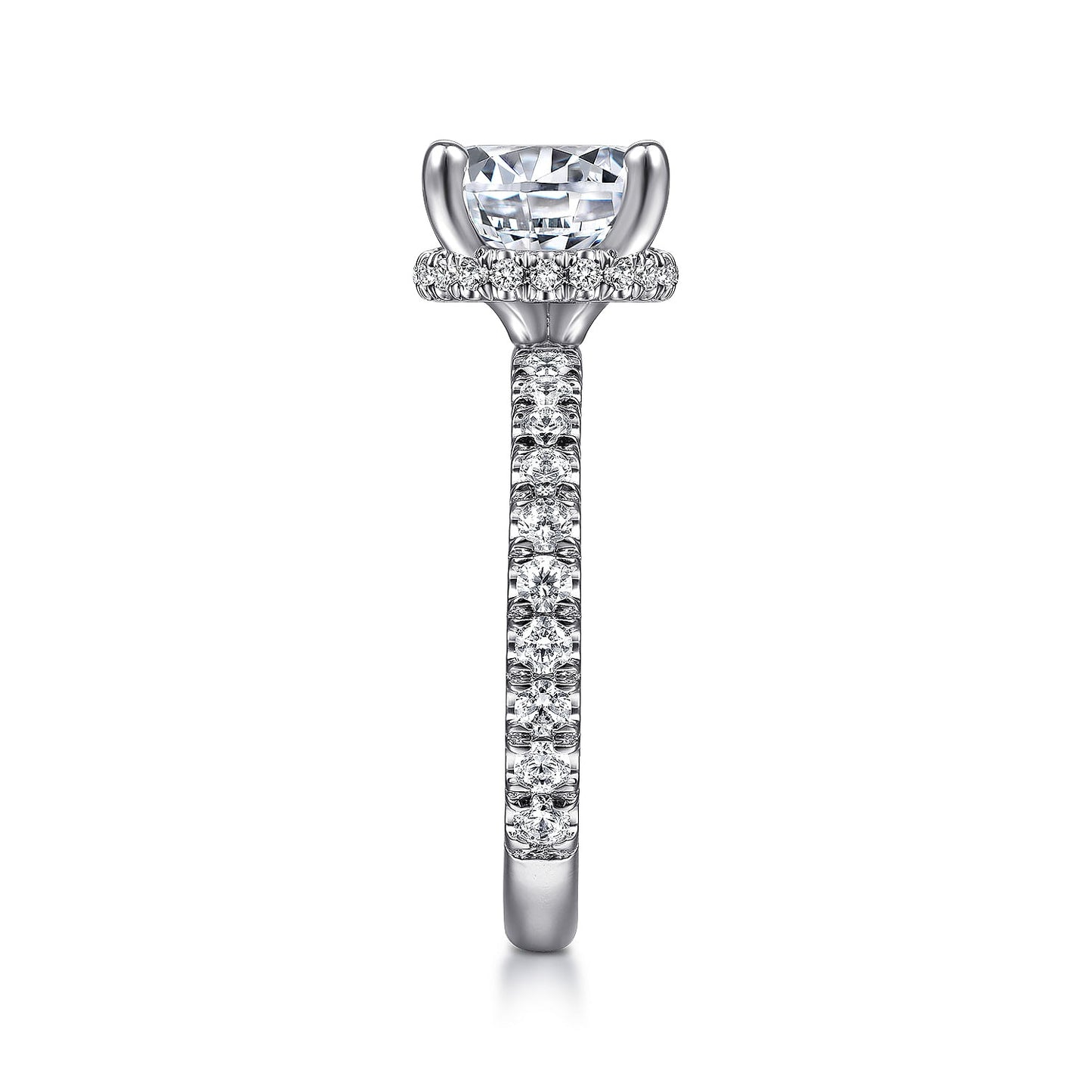 Gabriel & Co. White Gold Round Hidden Halo Semi-Mount Engagement Ring - Diamond Semi-Mount Rings
