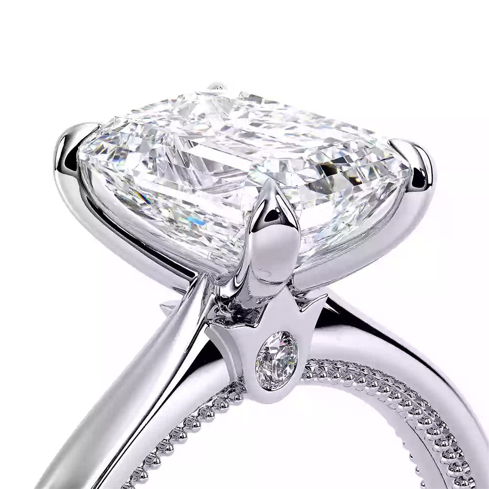Verragio Renaissance White Gold Emerald Cut Semi-Mount Polished Engagement Ring