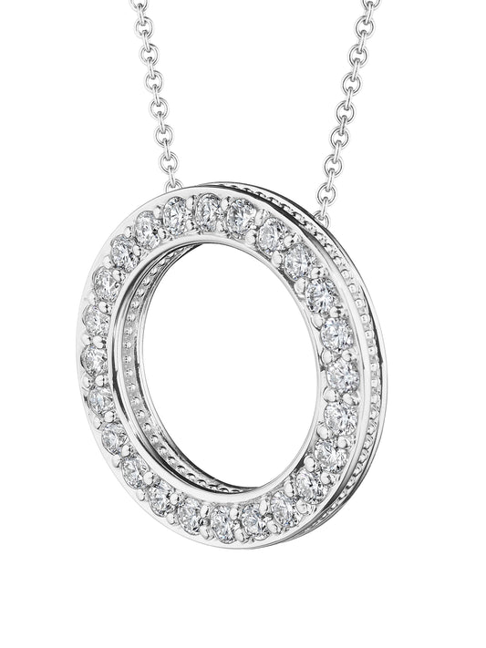 Verragio White Gold Diamond Circle Pendant - Diamond Pendants