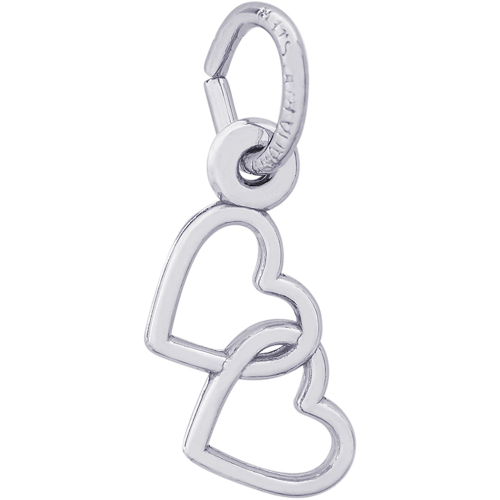 Two Open Hearts Accent Charm
