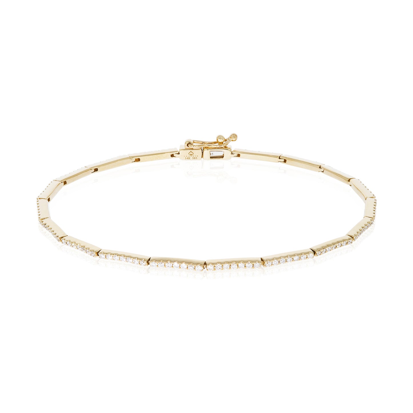 Luvente 14 Karat Yellow Gold Sleek Line Diamond Bracelet