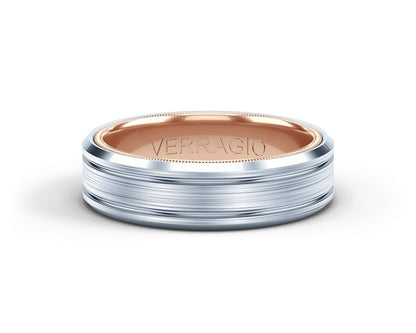 Verragio Men's Rose and White Gold Band - Gold Wedding Bands - Men's