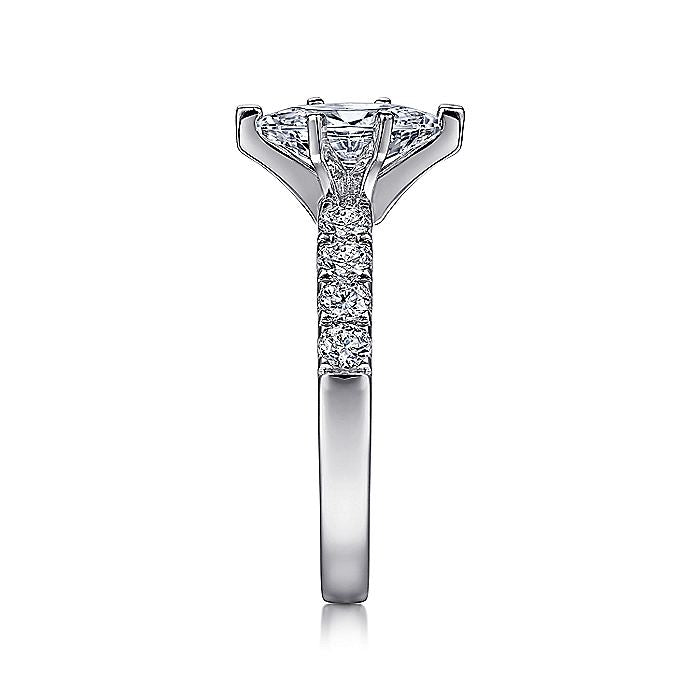 Gabriel & Co White Gold Marquise Shape Semi-Mount Engagement Ring