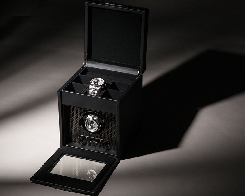 Wolf Axis Single Watch Winder With Storage