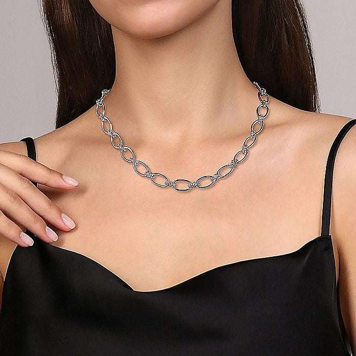 Gabriel & Co Silver Bujukan Link Chain Necklace