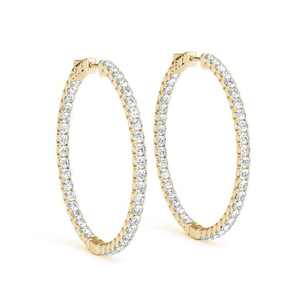 Yellow Gold Diamond Hoop Earrings