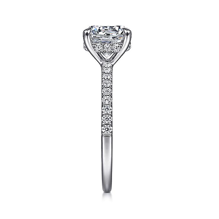 Gabriel & Co. 14 Karat White Gold Round Semi-Mount Engagement Ring