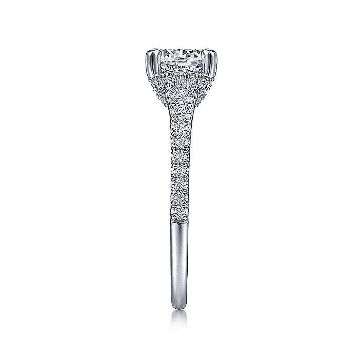 Gabriel & Co White Gold Straight Cathedral Semi-Mount Engagement Ring