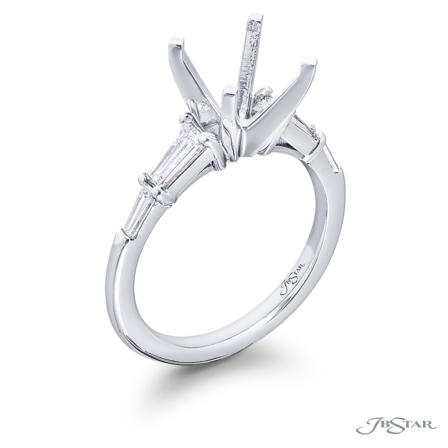 JB Star Platinum Diamond Semi-Mount Engagement Ring