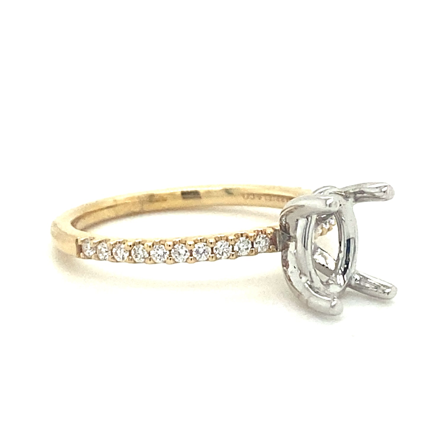 Gabriel & Co Yellow And White Gold Oval Semi-Mount Engagement Ring
