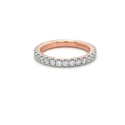 Verragio Tradition Collection White And Rose Gold Diamond Wedding Band - Diamond Wedding Bands - Women's