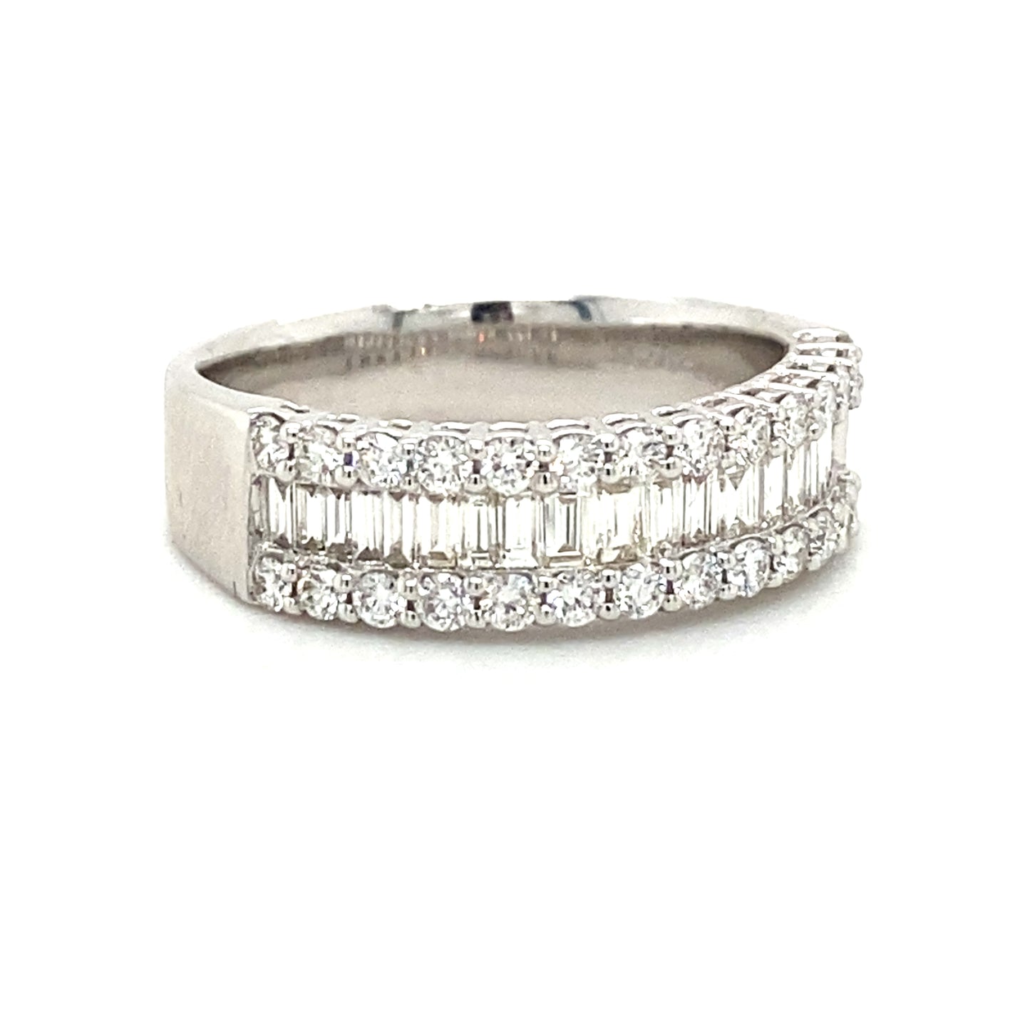 Ladies White Gold Baguette Diamond Band