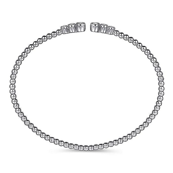 Gabriel & Co. 14 Karat White Gold Diamond Split Bujukan Bangle Bracelet