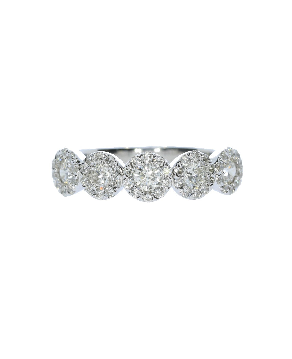Ladies White Gold Diamond Halo Ring