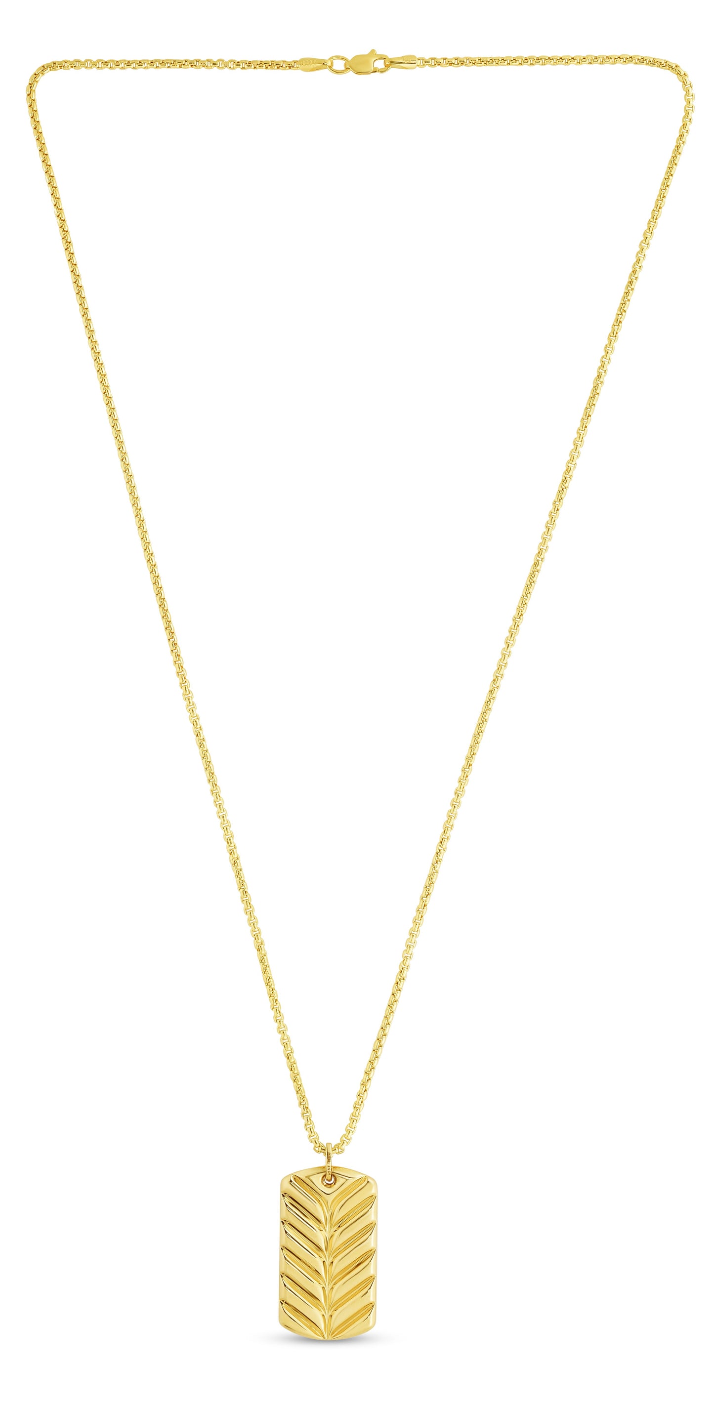 Phillip Gavriel Yellow Gold Dog Tag Necklace - Gold Necklace