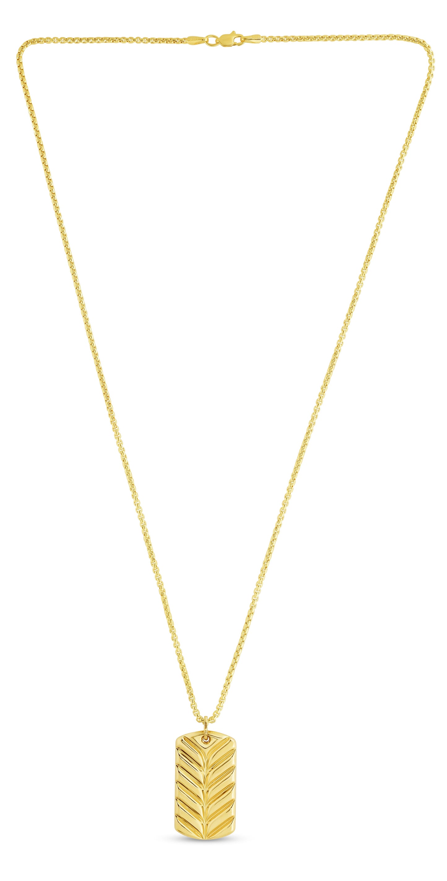 Phillip Gavriel Yellow Gold Dog Tag Necklace