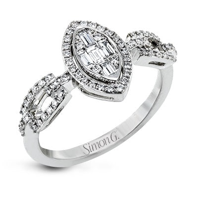 Simon G. White Gold Marquise Shaped Diamond Fashion Ring - Diamond Fashion Rings - Women's