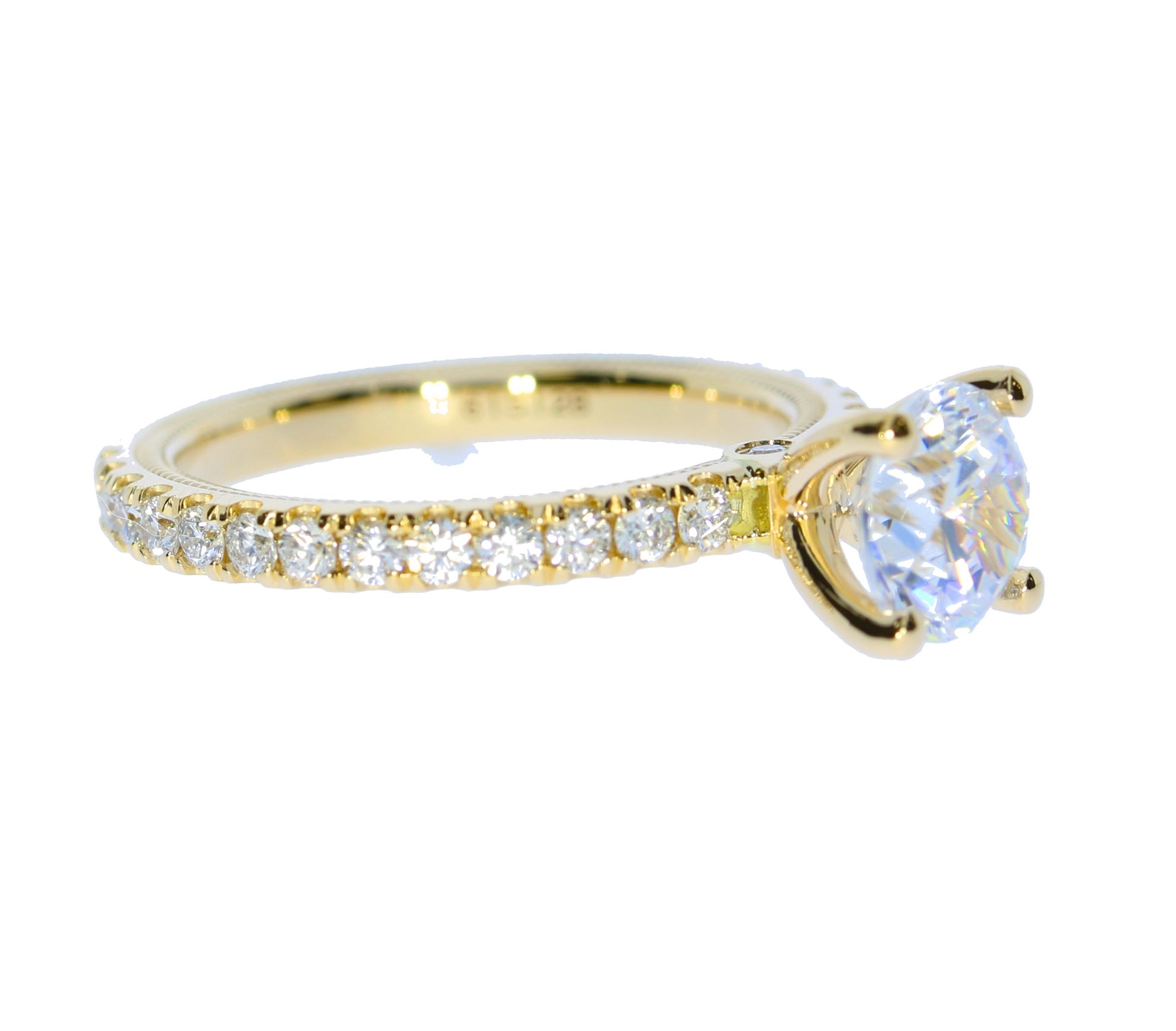 Ladies Verragio Tradition Collection 14 Karat Yellow Gold Diamond Semi-Mount Engagement Ring - Diamond Semi-Mount Rings