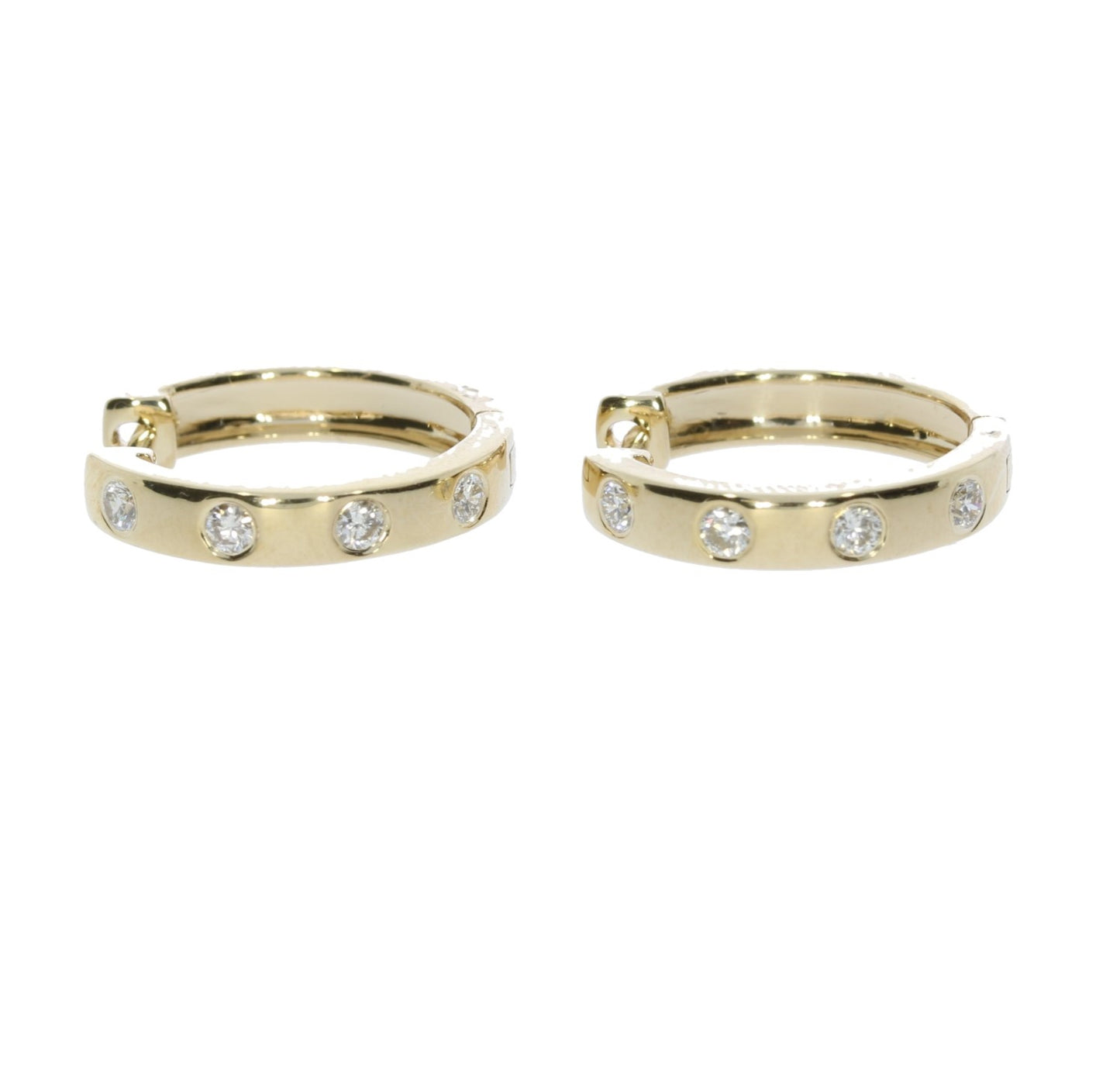 Yellow Gold Diamond Hoop Earrings