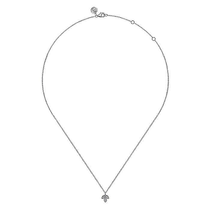 Gabriel & Co. White Gold Diamond Leaf Shape Pendant