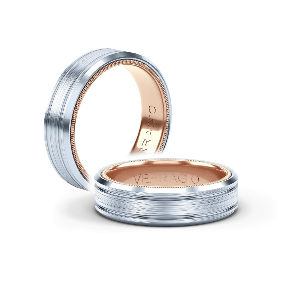 Verragio Men's Rose and White Gold Band