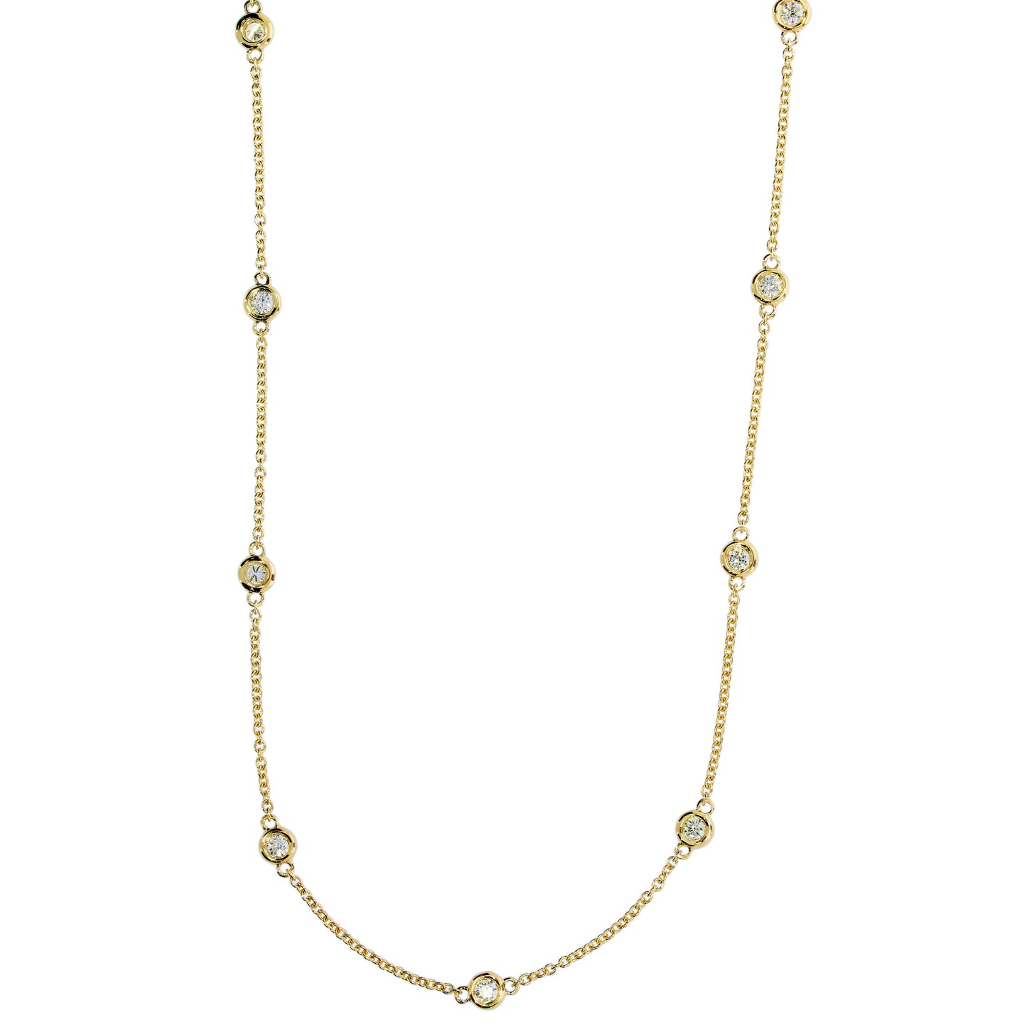 Yellow Gold Diamond Station Necklace
