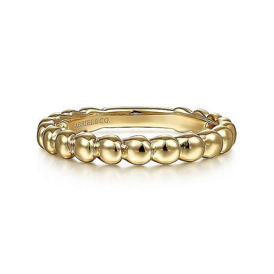 Gabriel & Co. Yellow Gold Bujukan Bead Ring - Gold Fashion Rings - Women's