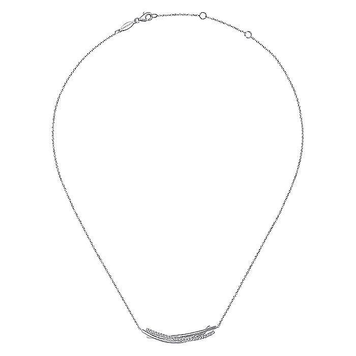 Gabriel & Co. Sterling Silver White Sapphire Bar Pendant - Silver Necklace