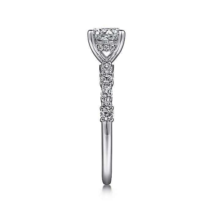 Gabriel & Co. 14 Karat White Gold Round Semi-Mount Engagement Ring