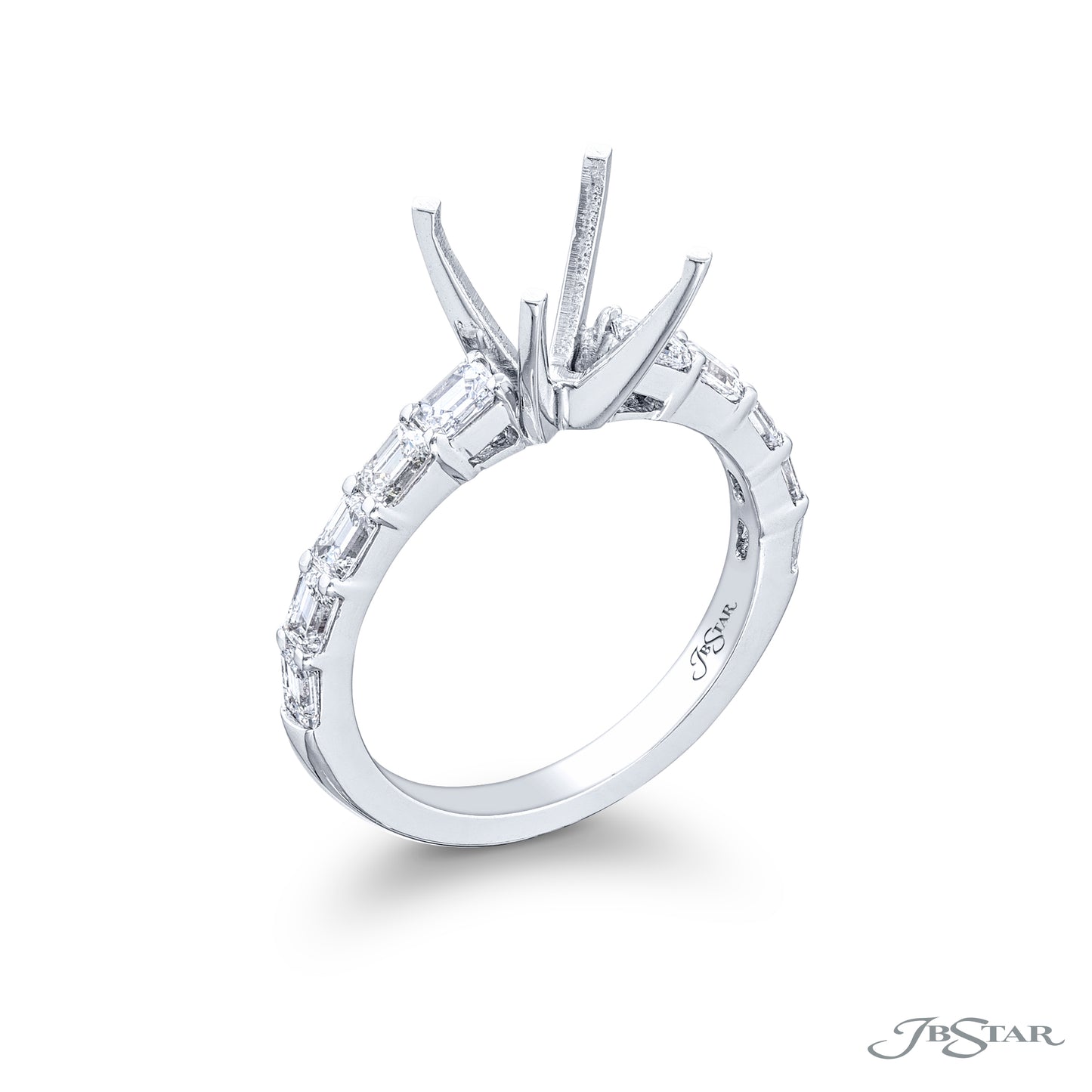 JB Star Platinum Diamond Semi-Mount Engagement Ring