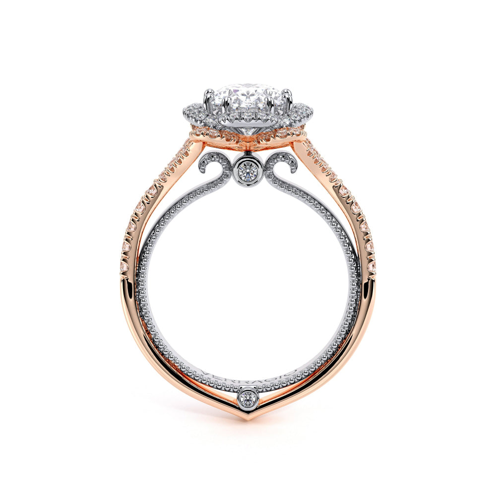 Verragio Couture Collection Rose & White Gold Halo Engagement Ring - Diamond Semi-Mount Rings