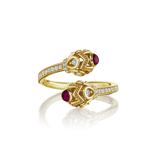 Verragio Yellow Gold Bead Toi Et Moi Diamond Ring - Diamond Fashion Rings - Women's